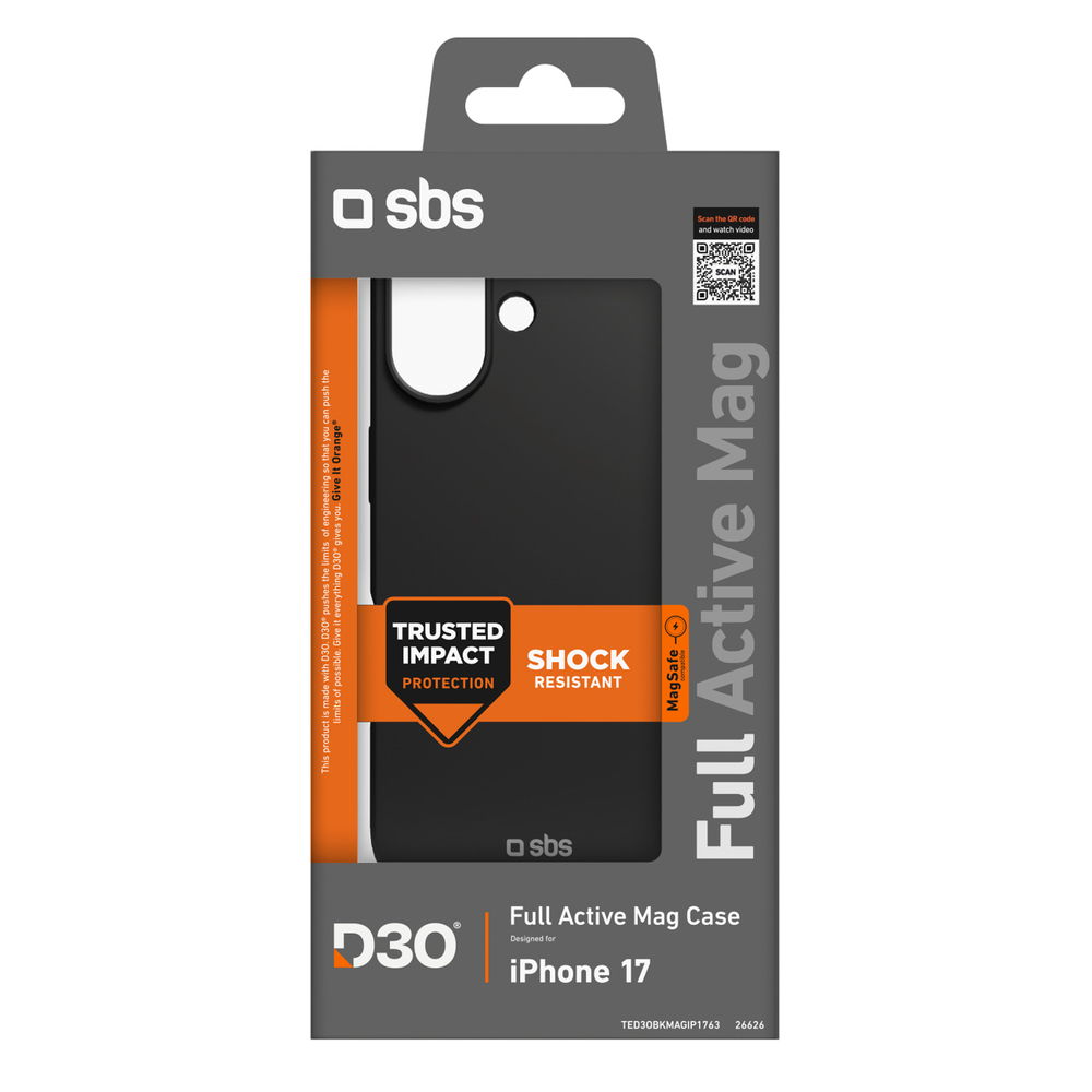 SBS Full Active Mag Case with D3O Technology for iPhone 17 - Blackeng