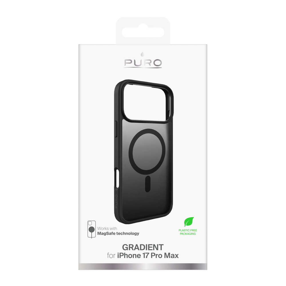 Puro Gradient TPU Case Compatible with MagSafe for iPhone 17 Pro Max - Blackeng