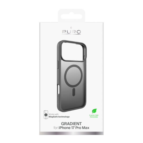 Puro Gradient TPU MagSafe Compatible Case for iPhone 17 Pro Max - Grayeng