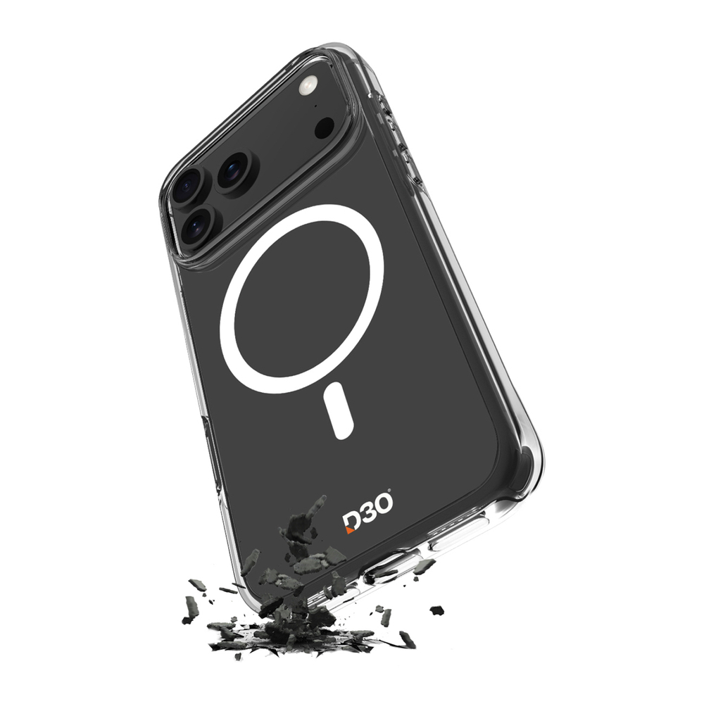 Puro Impact Clear D3O TPU+PC Case Compatible with MagSafe for iPhone 17 Pro - Transparenteng