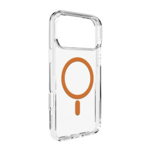Puro Lite Mag TPU+PC Case Compatible with MagSafe for iPhone 17 Pro Max - Transparent with Orange Ringeng