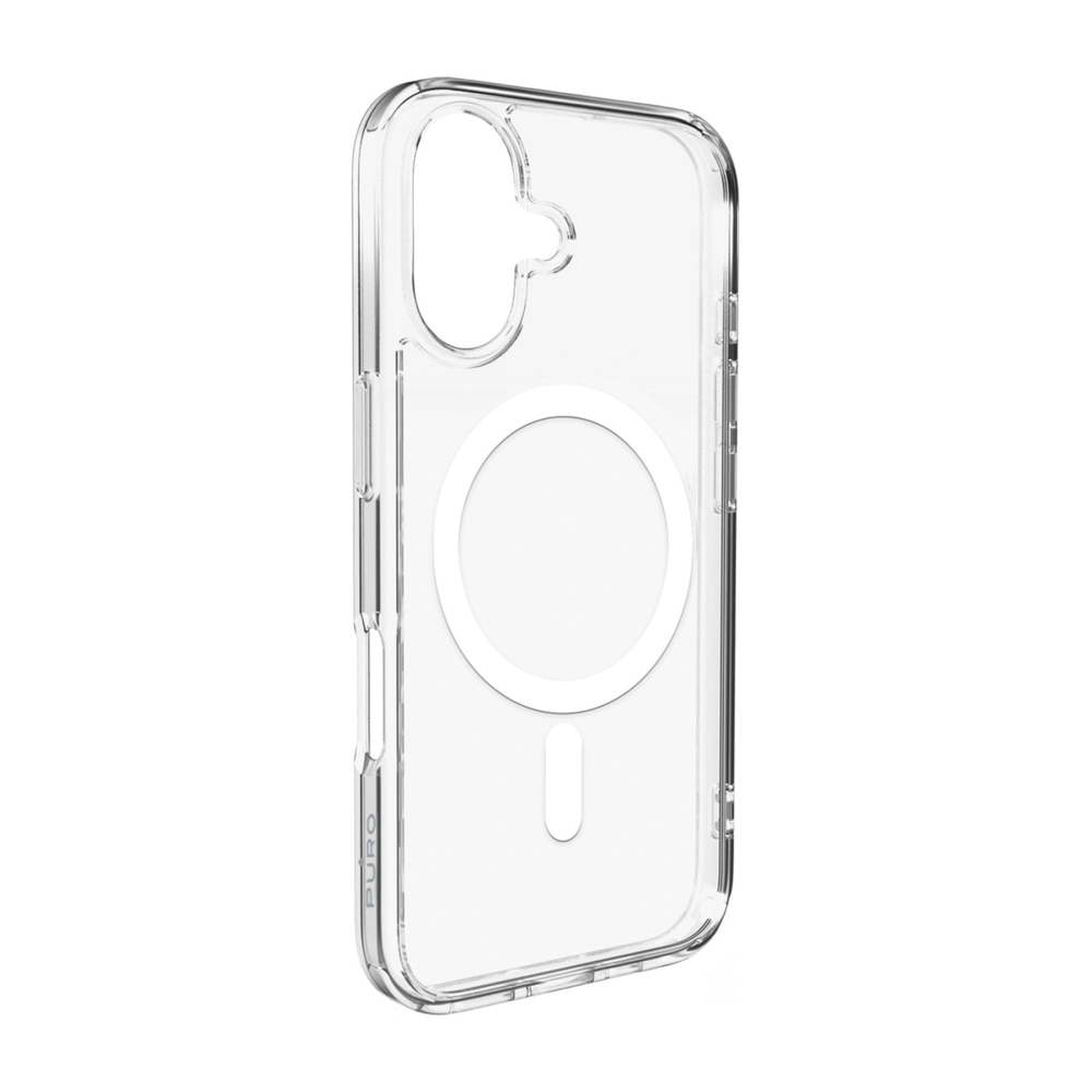 Puro Lite Mag TPU+PC Case Compatible with MagSafe for iPhone 17 - Transparent with White Ringeng