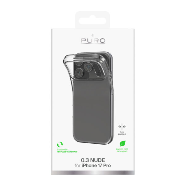 Puro 0.3 Nude Ultra-Slim TPU Case for iPhone 17 Pro - Transparenteng