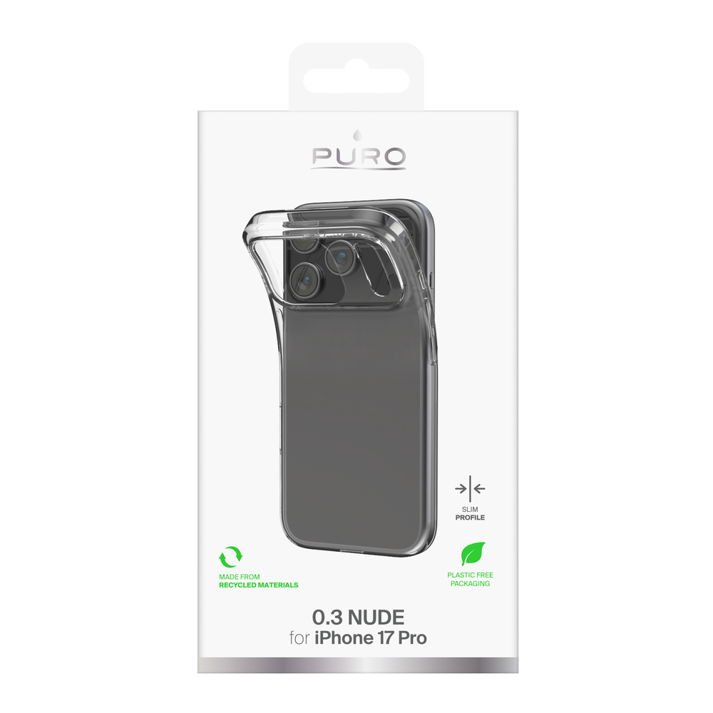 Puro 0.3 Nude Ultra-Slim TPU Case for iPhone 17 Pro - Transparenteng