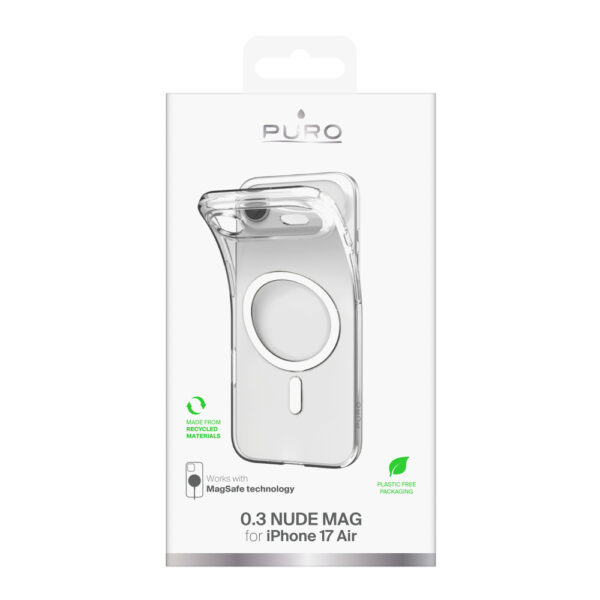 Puro 0.3 MAG Ultra-Slim TPU Case Compatible with MagSafe for iPhone 17 Air - Transparenteng
