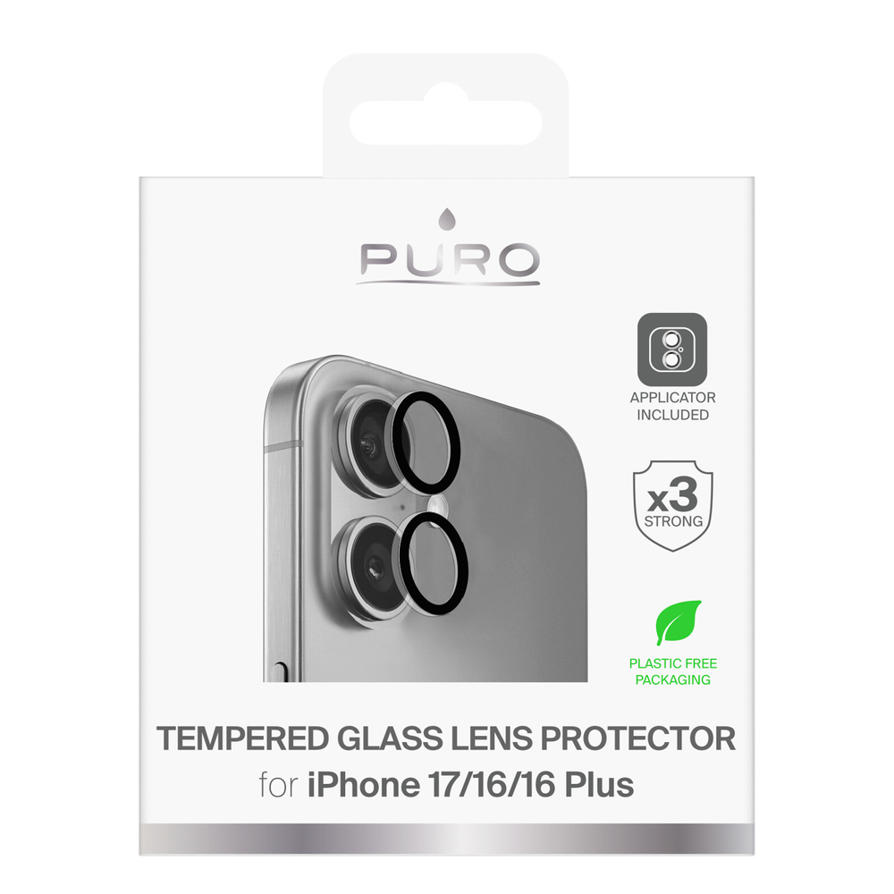 Puro Individual tempered glass lenses for iPhone 17 / iPhone 16 / iPhone 16 Pluseng