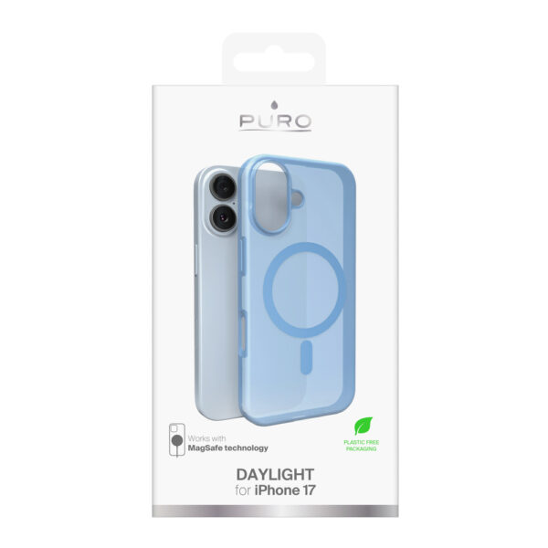 Puro Daylight Magsafe Compatible Silicone Case for iPhone 17 - Translucent Blueeng