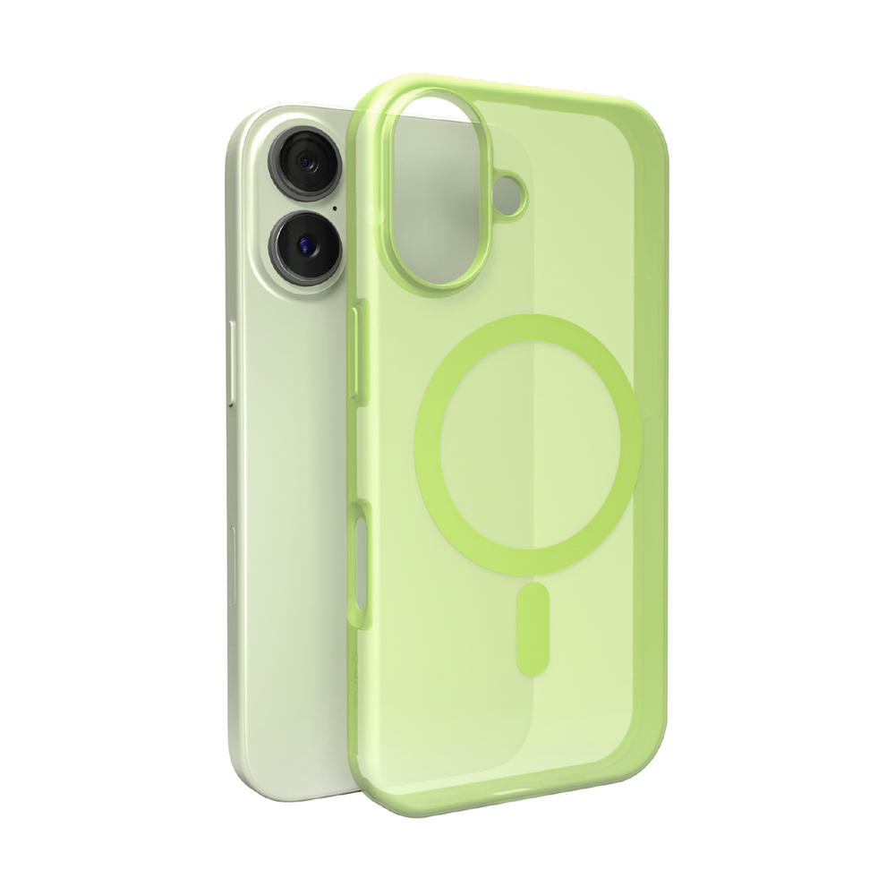 Puro Daylight Magsafe Compatible Silicone Case for iPhone 17 - Translucent Greeneng