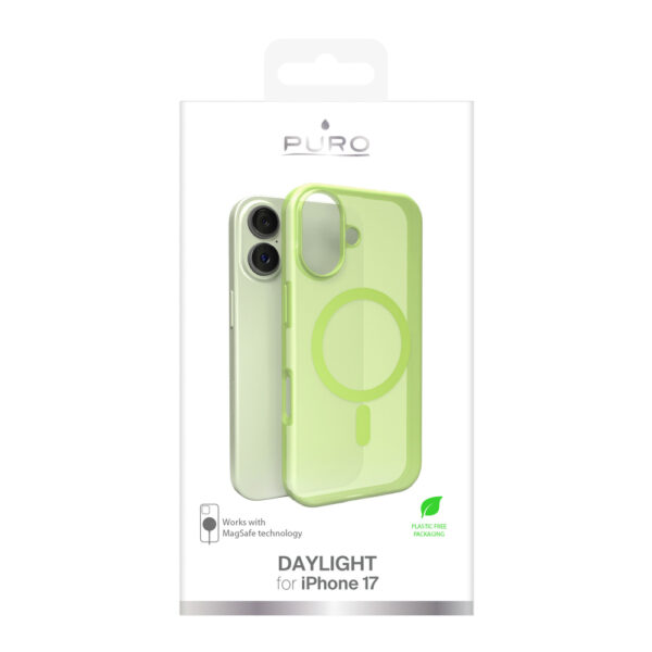 Puro Daylight Magsafe Compatible Silicone Case for iPhone 17 - Translucent Greeneng