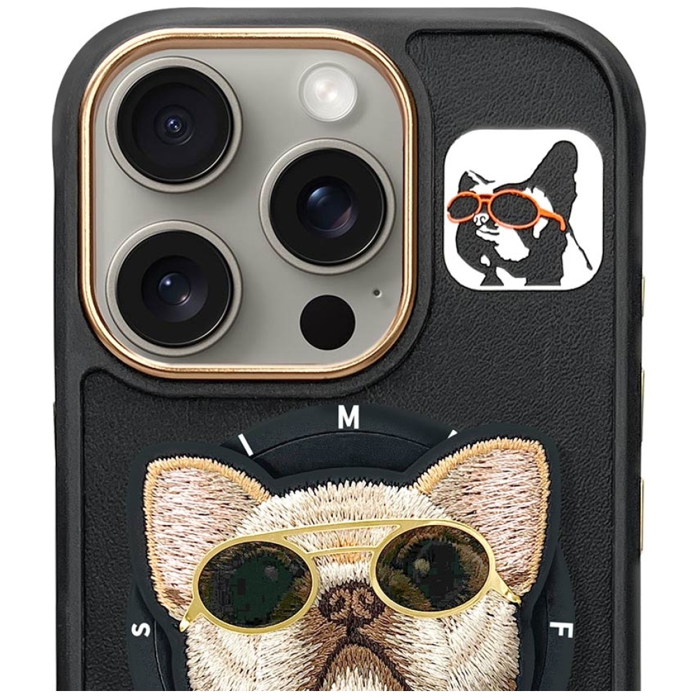 Nimmy Glasses Cool Dog MagSafe Case for iPhone 16 Pro - Blackeng