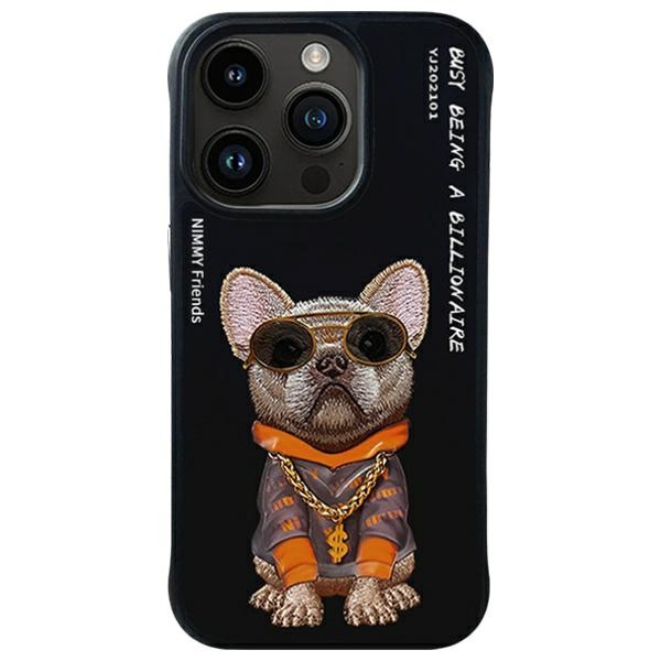 Nimmy Glasses Cool Dog Case for iPhone 15 Pro - Blackeng