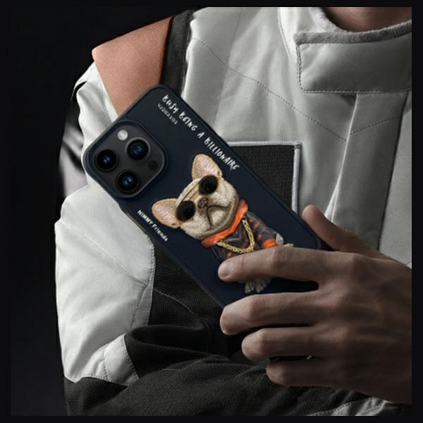 Nimmy Glasses Cool Dog Case for iPhone 15 Pro - Blackeng