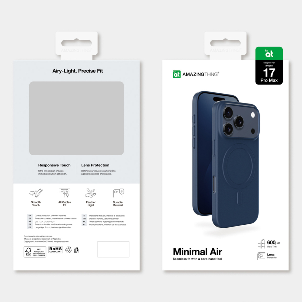 AmazingThing Minimal Air Case for iPhone 17 Pro Max Compatible with MagSafe - Blueeng