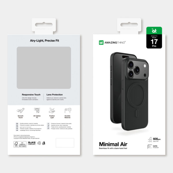 AmazingThing Minimal Air Case for iPhone 17 Pro Compatible with MagSafe - Blackeng