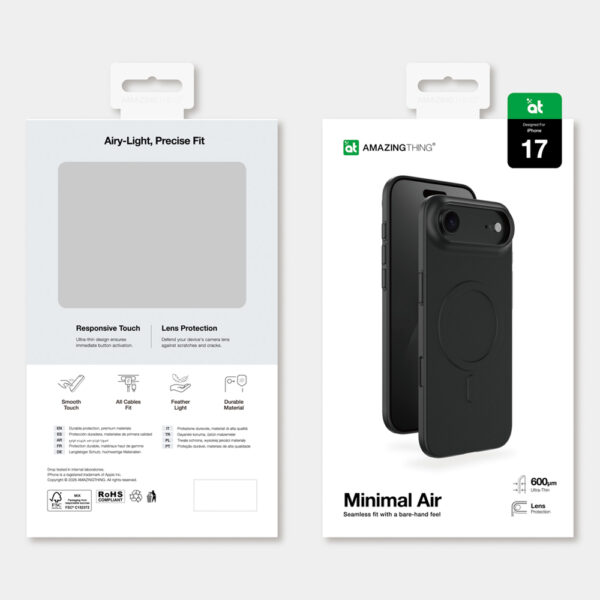 AmazingThing Minimal Air Case for iPhone 17 Air Compatible with MagSafe - Blackeng