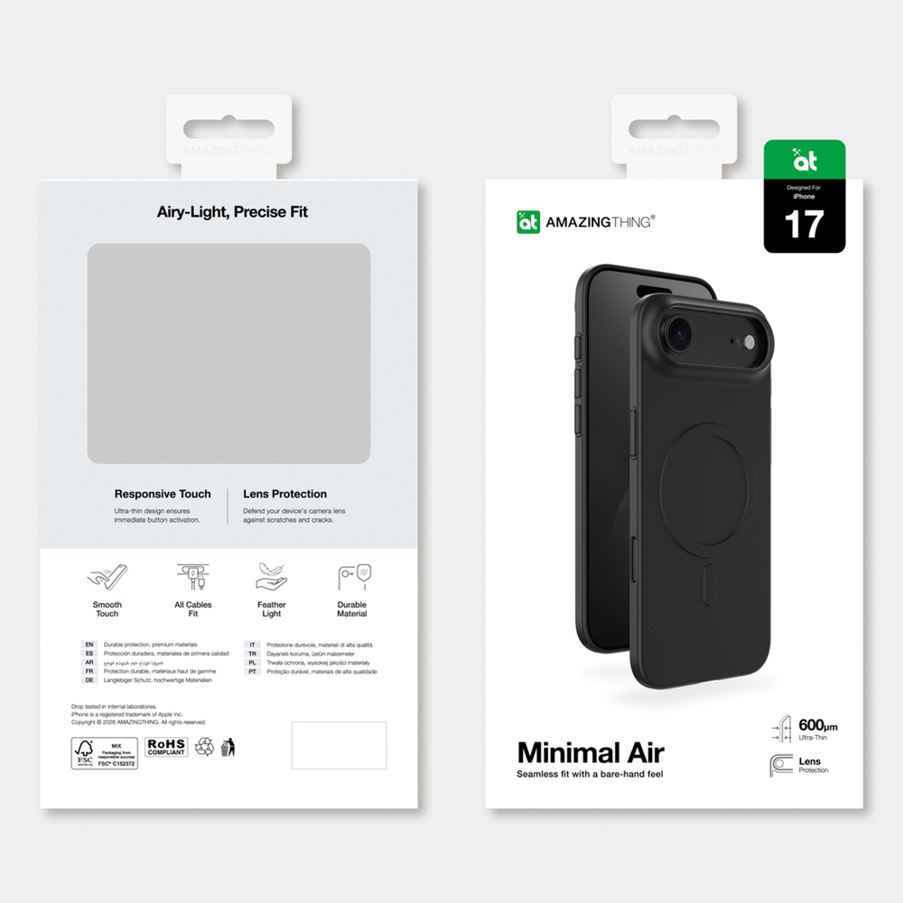 AmazingThing Minimal Air Case for iPhone 17 Air Compatible with MagSafe - Blackeng