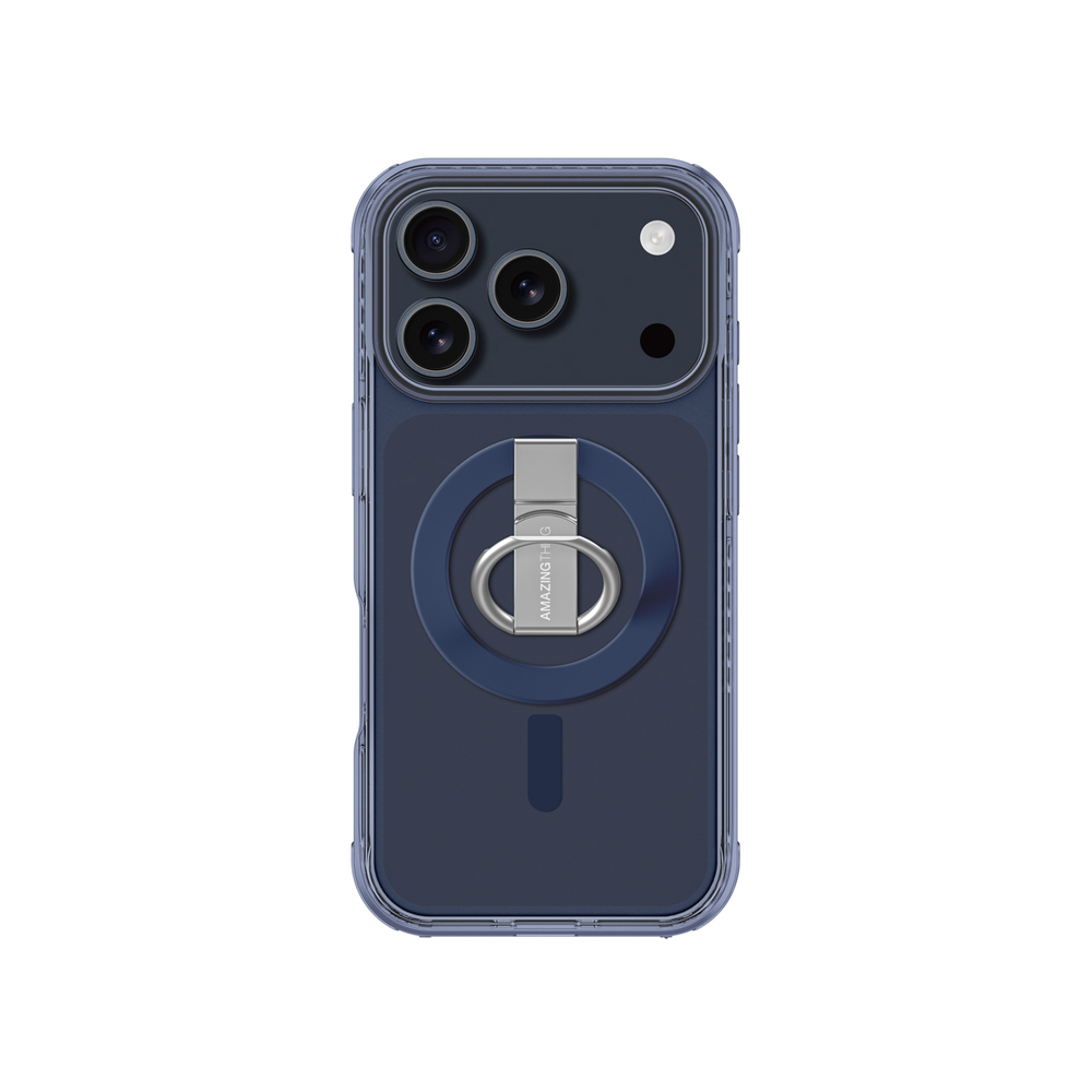 AmazingThing Titan Pro Grip Ring Set Case for iPhone 17 Pro Max Compatible with MagSafe - Blueeng