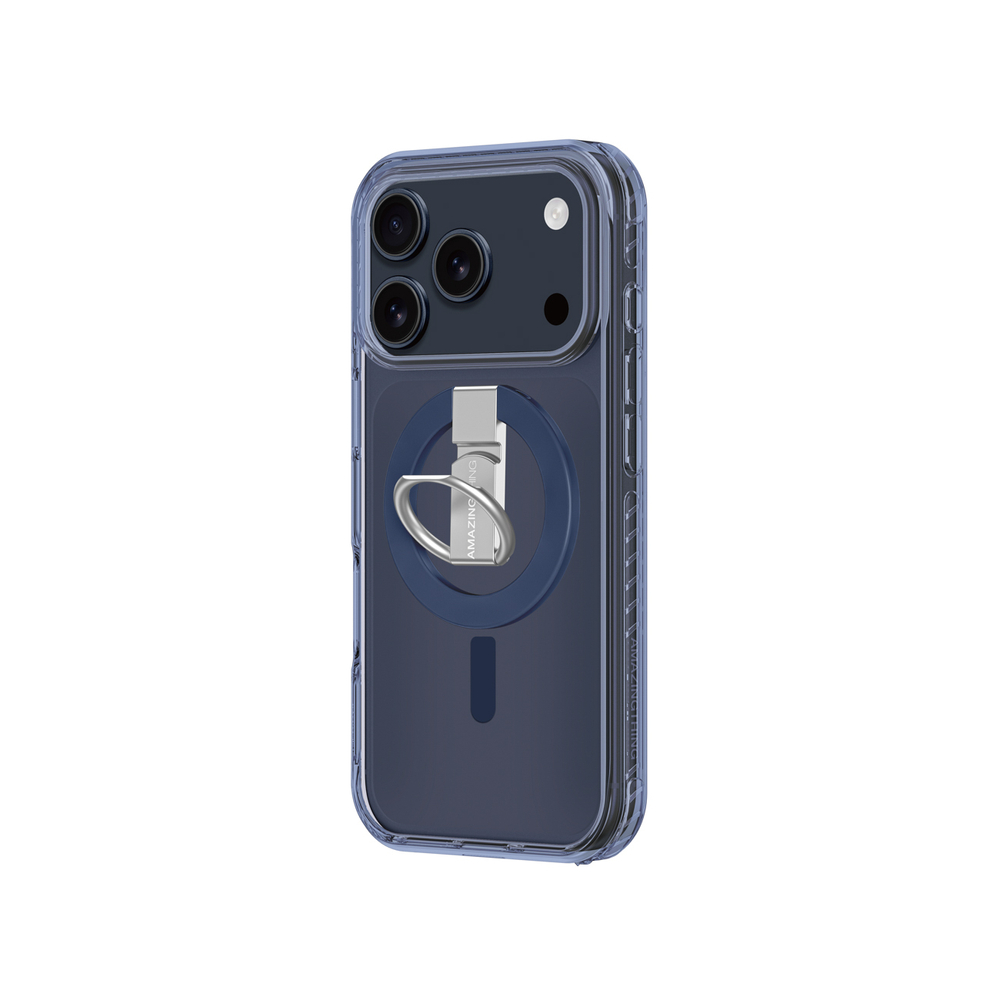 AmazingThing Titan Pro Grip Ring Set Case for iPhone 17 Pro Max Compatible with MagSafe - Blueeng