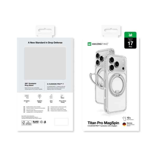 AmazingThing Titan Pro MagSpin Case for iPhone 17 Pro Compatible with MagSafe - Grayeng