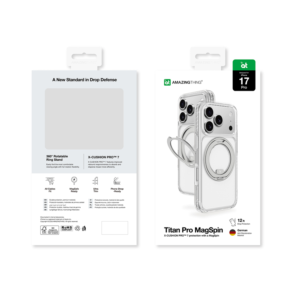 AmazingThing Titan Pro MagSpin Case for iPhone 17 Pro Compatible with MagSafe - Grayeng