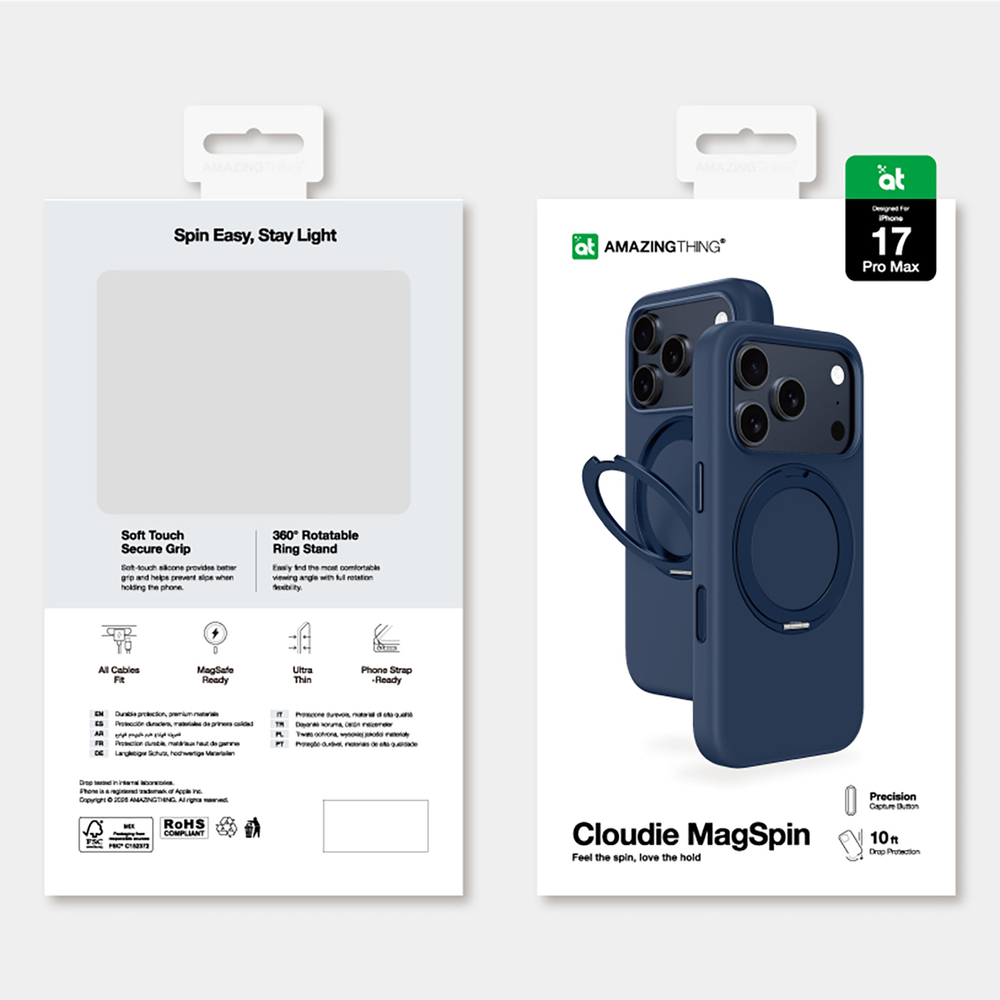 AmazingThing Cloudie iPhone 17 Pro Max Case with Stand - Blueeng