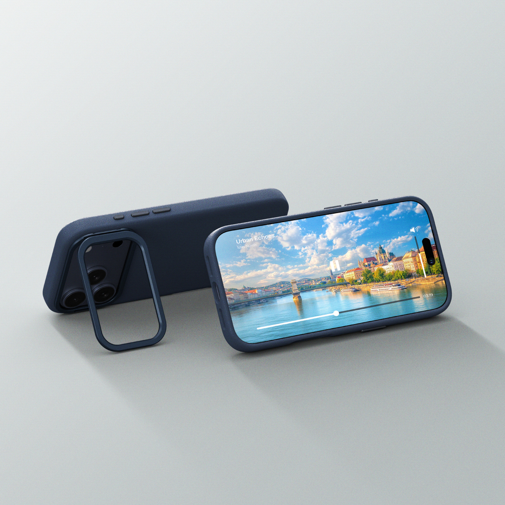 AmazingThing Glamour iPhone 17 Pro Max Case with Stand - Blueeng