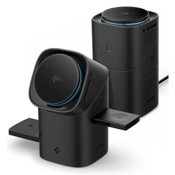 Spigen Essential EF223MS 3-in-1 QI2 Wireless Charger - Blackeng