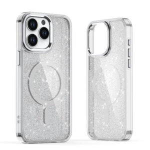 Glitter Case MagSafe Compatible for iPhone 17 Pro - Semi-Transparenteng
