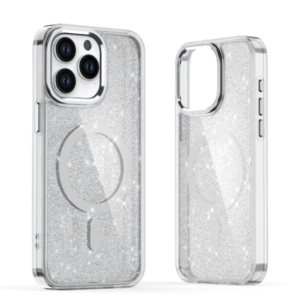 Glitter Case MagSafe Compatible for iPhone 17 Pro Max - Semi-Transparenteng
