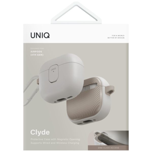 Uniq Clyde Lock Case for AirPods 4 - Beigeeng