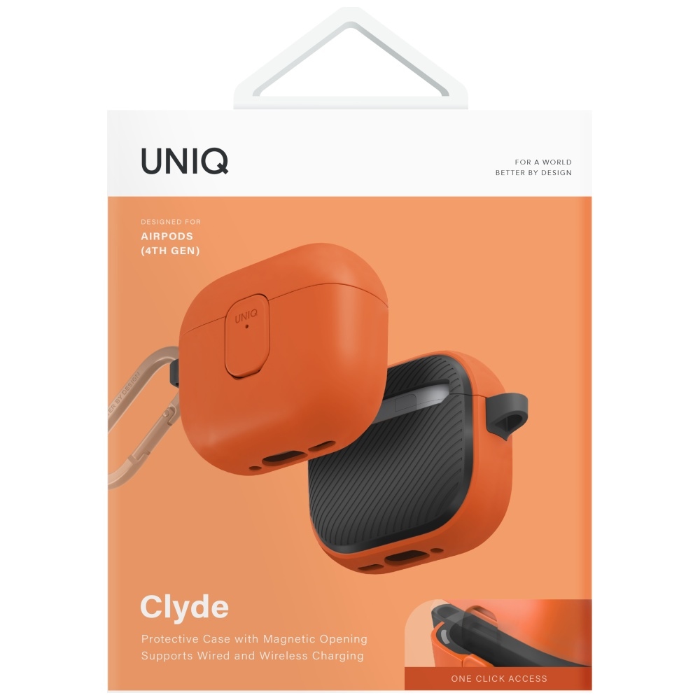 Uniq Clyde Lock Case for AirPods 4 - Orangeeng