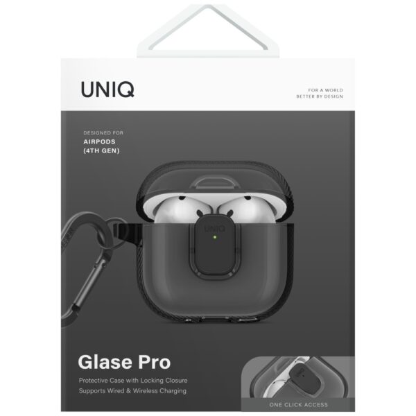 Uniq Glase Pro Case for AirPods 4 - Blackeng
