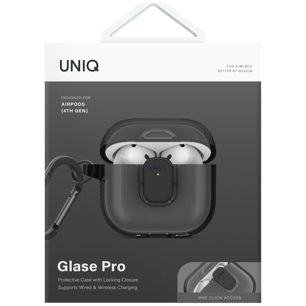 Uniq Glase Pro Case for AirPods 4 - Blackeng