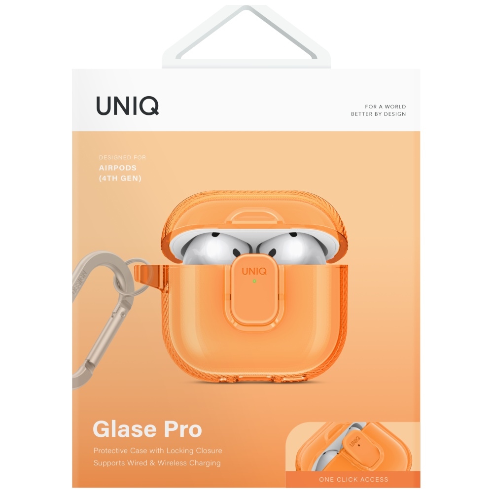 Uniq Glase Pro Case for AirPods 4 - Orangeeng