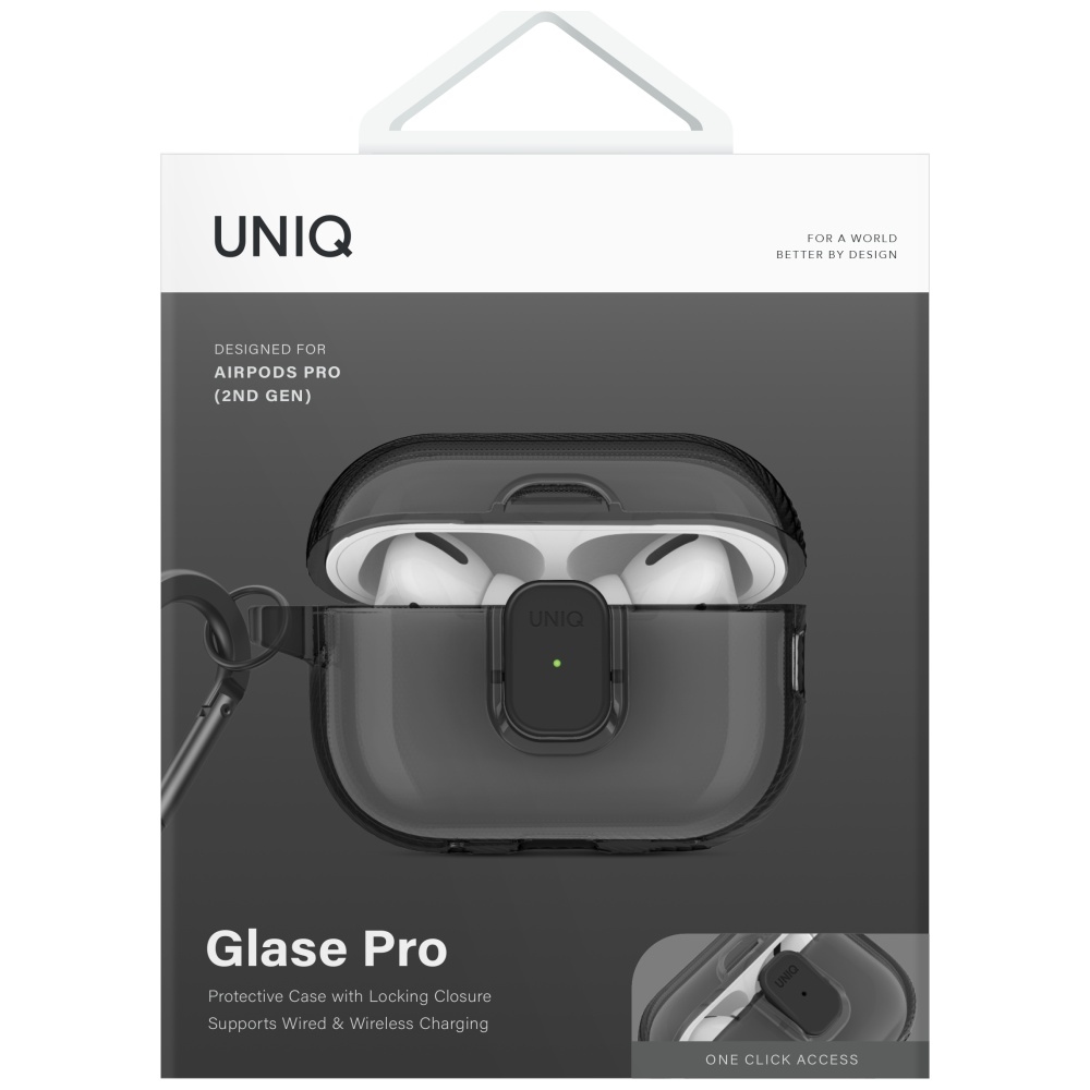 Uniq Glase Pro Case for AirPods Pro 2 - Blackeng