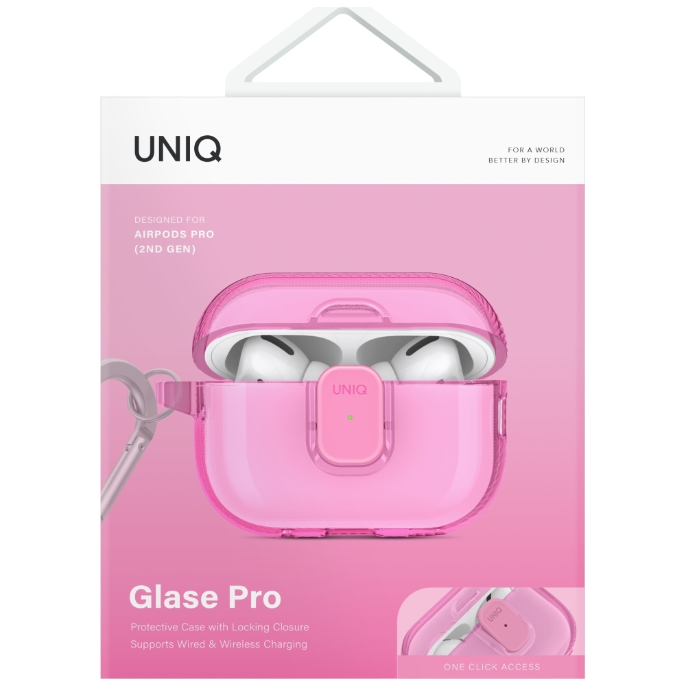 Uniq Glase Pro Case for AirPods Pro 2 - Pinkeng