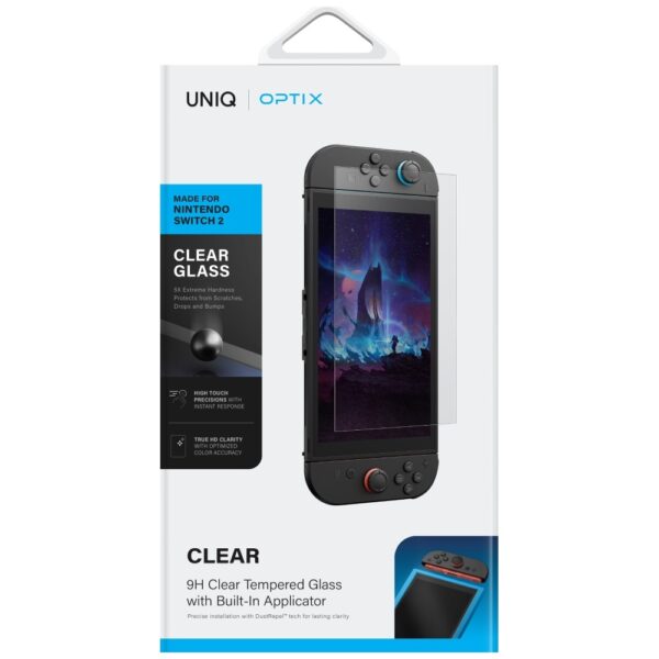Uniq Optix Clear Tempered Glass for Nintendo Switch 2eng