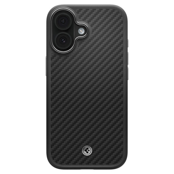 Spigen Enzo Aramid "T" MagSafe case for iPhone 17 - black and silvereng