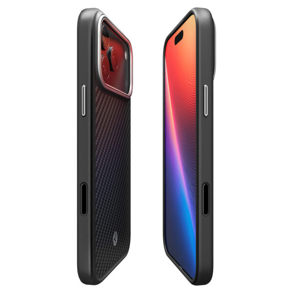 Spigen Enzo Aramid "T" MagSafe Case for iPhone 17 Pro - Black and Silvereng