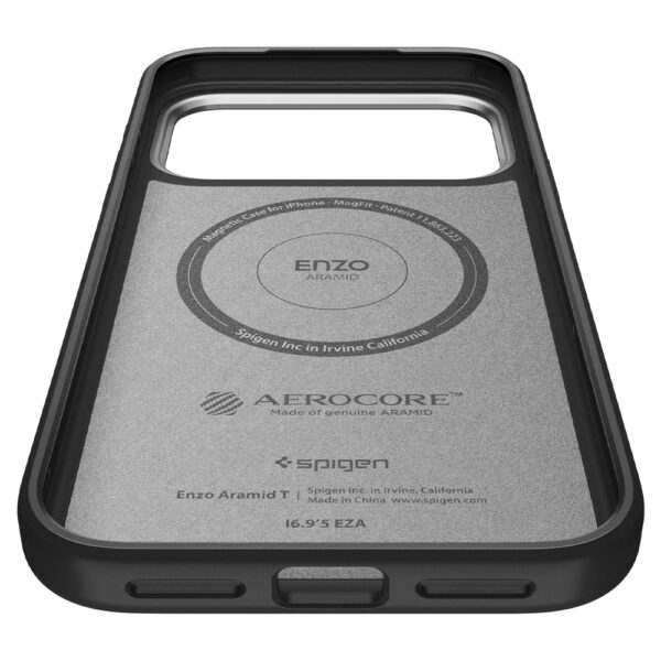 Spigen Enzo Aramid "T" MagSafe Case for iPhone 17 Pro - Black and Silvereng