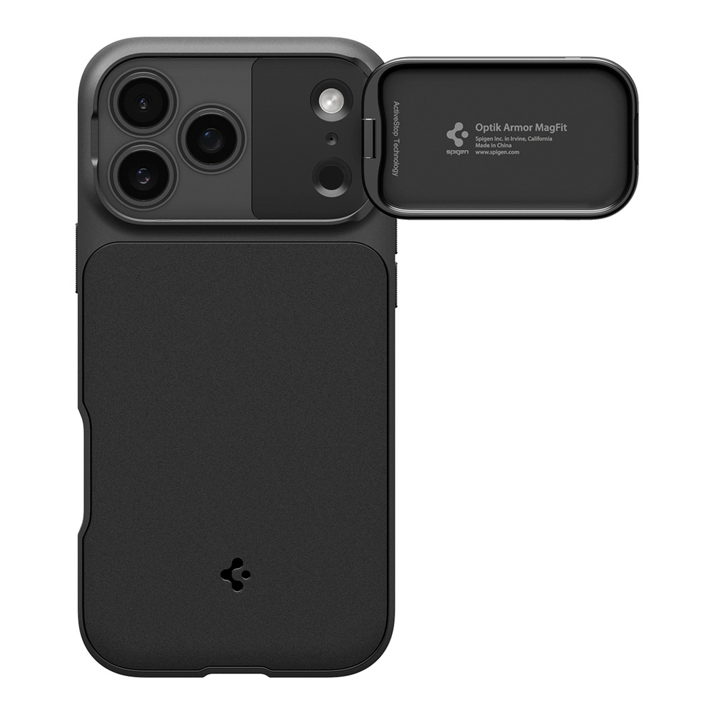 Spigen Optik Armor MagSafe case for iPhone 17 Pro - blackeng