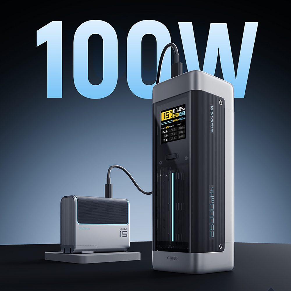 CUKTECH 210W 25000mAh Power Bank P+Series 2C1A?NO.20 Black Colorpol