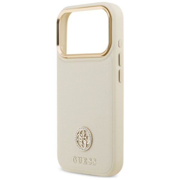 19904e8d8f91d2ae4c454056a35737fd GUESS case for IPHONE 17 Pro compatible with MagSafe GUHMP17LPGCRMDEE (PU W/ Grained Strass Logo) beige