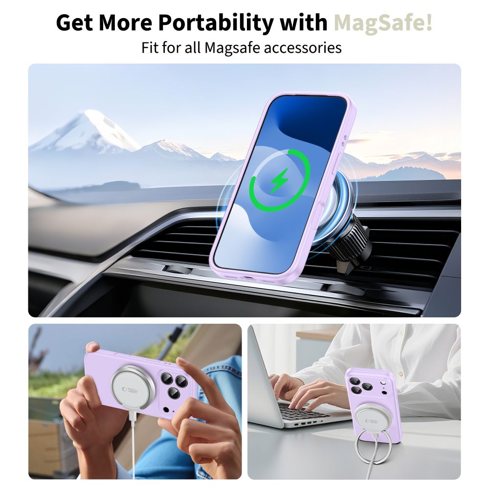 Tech-Protect Silicone MagSafe Case for iPhone 17 Pro Max - Purpleeng