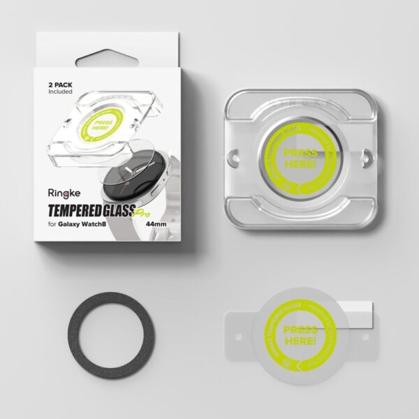 Ringke Tempered Glass Pro 2-pack for Samsung Galaxy Watch 8 44mm - transparenteng