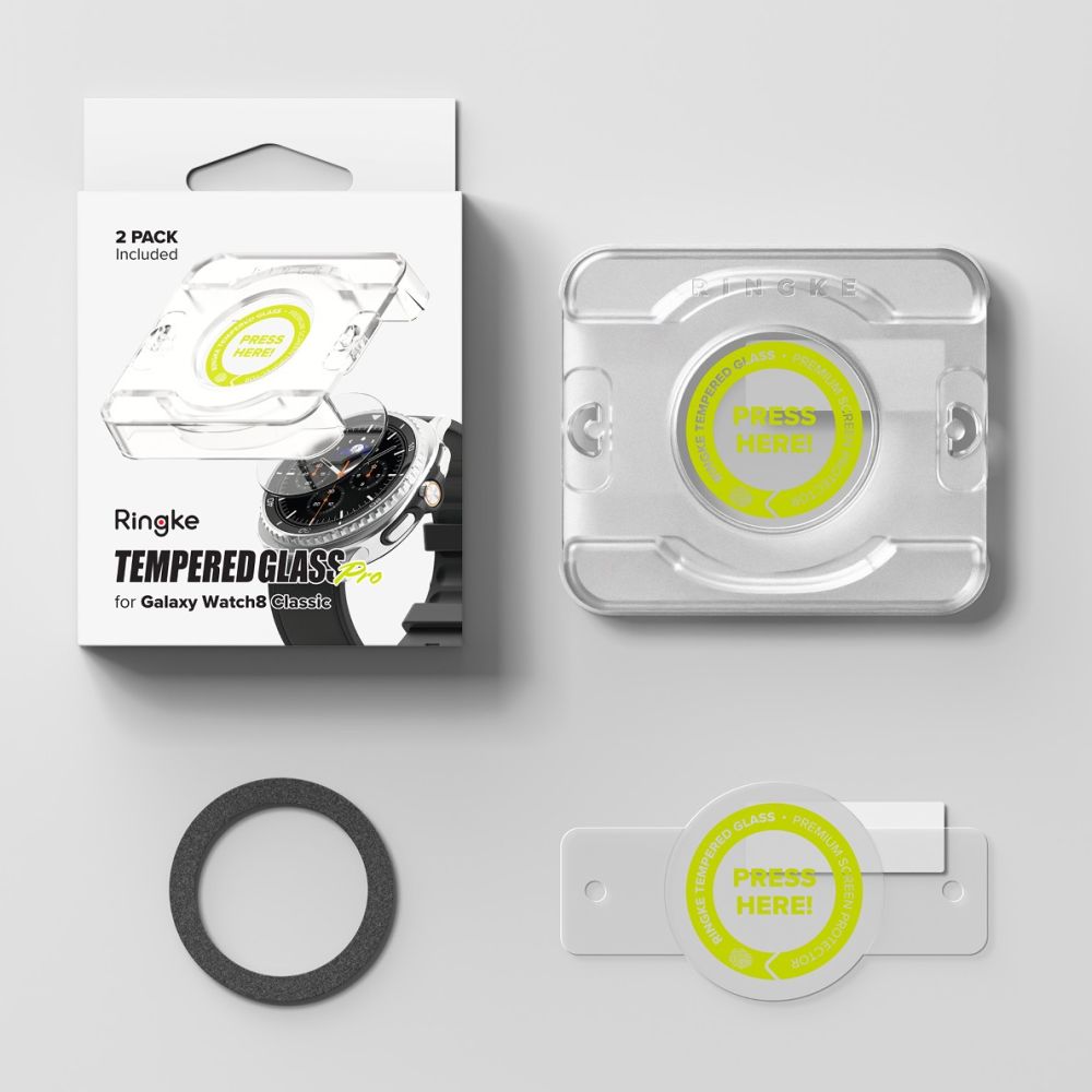 Ringke Tempered Glass Pro 2-pack for Samsung Galaxy Watch 8 46mm - transparenteng