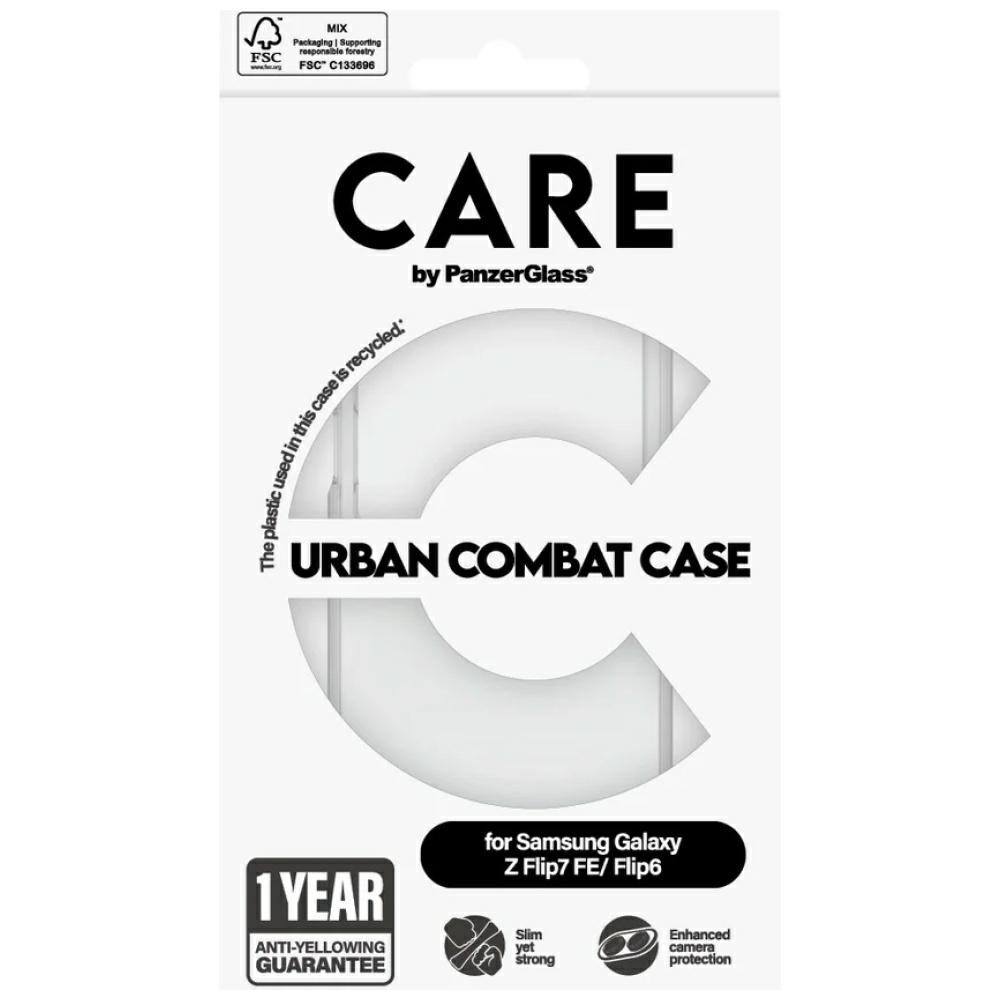 CARE by PanzerGlass Flagship Urban Combat Case for Samsung Galaxy Z Flip 7 FE / Flip 6 - Transparenteng