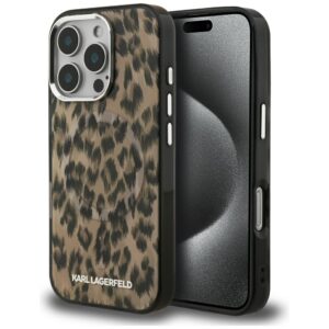 Karl Lagerfeld IML Leopard Pattern MagSafe Case for iPhone 16 Pro Max - Browneng