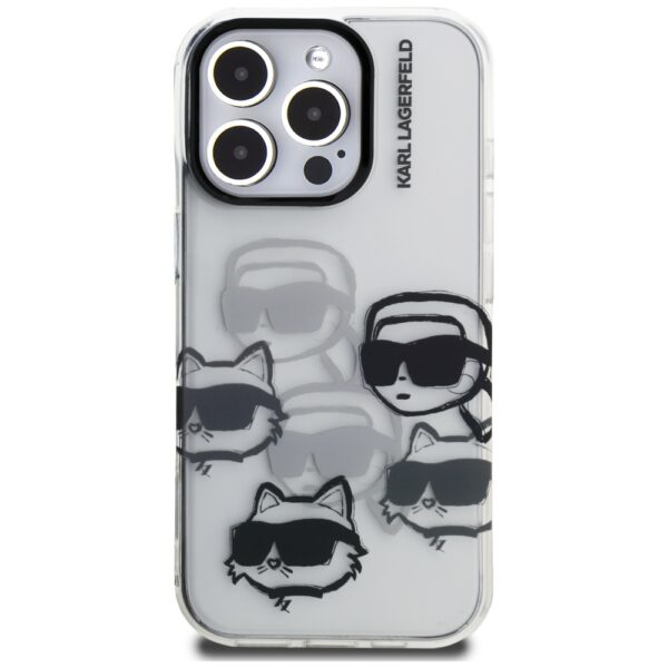 Karl Lagerfeld IML Multi K&C Head Pattern Case for iPhone 16 Pro Max - Transparenteng