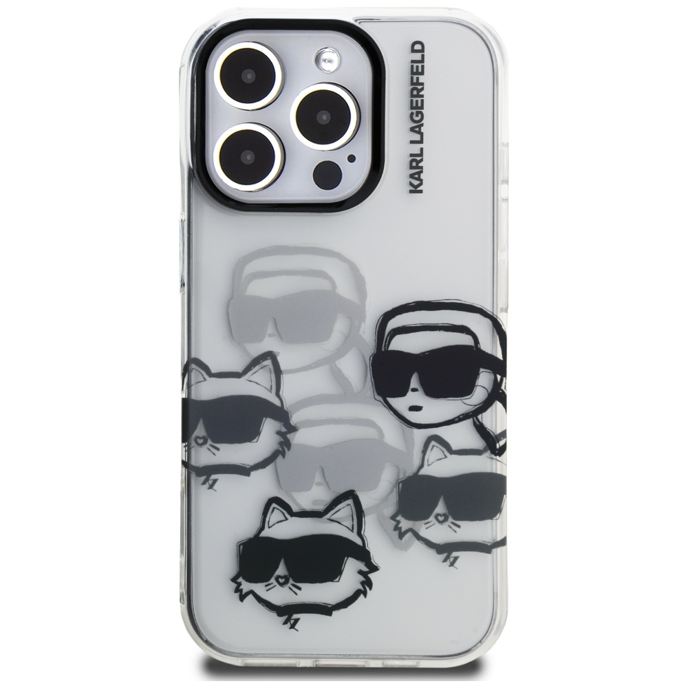 Karl Lagerfeld IML Multi K&C Head Pattern Case for iPhone 16 Pro Max - Transparenteng